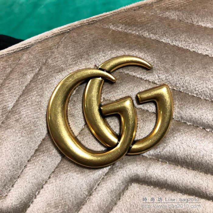 GUCCI古馳女包 新款 專櫃品質 447632 進口牛皮 原廠五金 卡其絨 Gucci斜挎包  ydgq3154